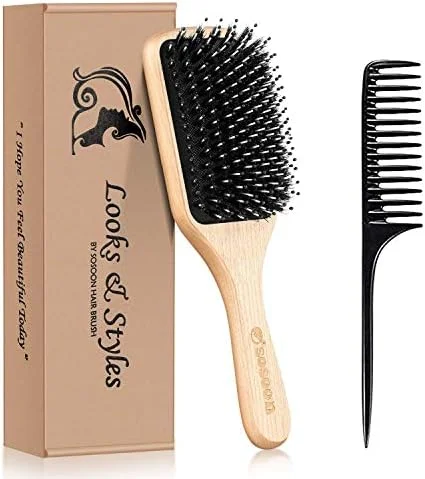 BESTOOL Hair Brush Boar Bristle Paddle Brush