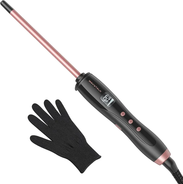 Wavytalk 3/8 Inch Small Curling Iron Wand for Short & Long Hair