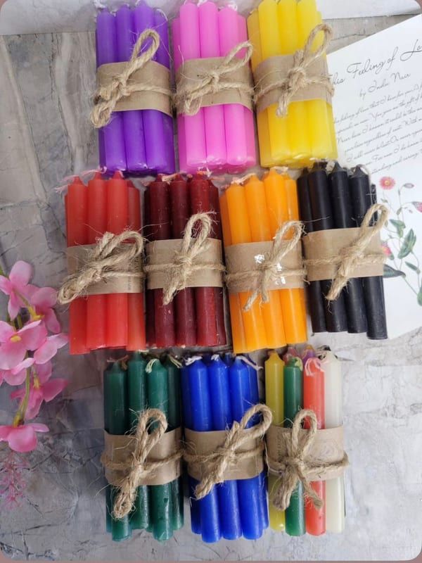 Mini Color Chime Candles, Set of 10
